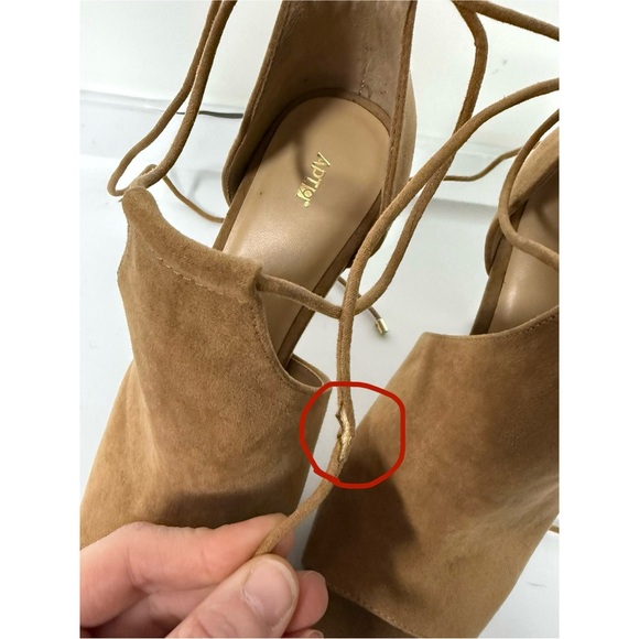 NIB Apt. 9 Lace-Up Platform Stiletto Heels Faux Suede Brown Size 9 - Picture 9 of 11